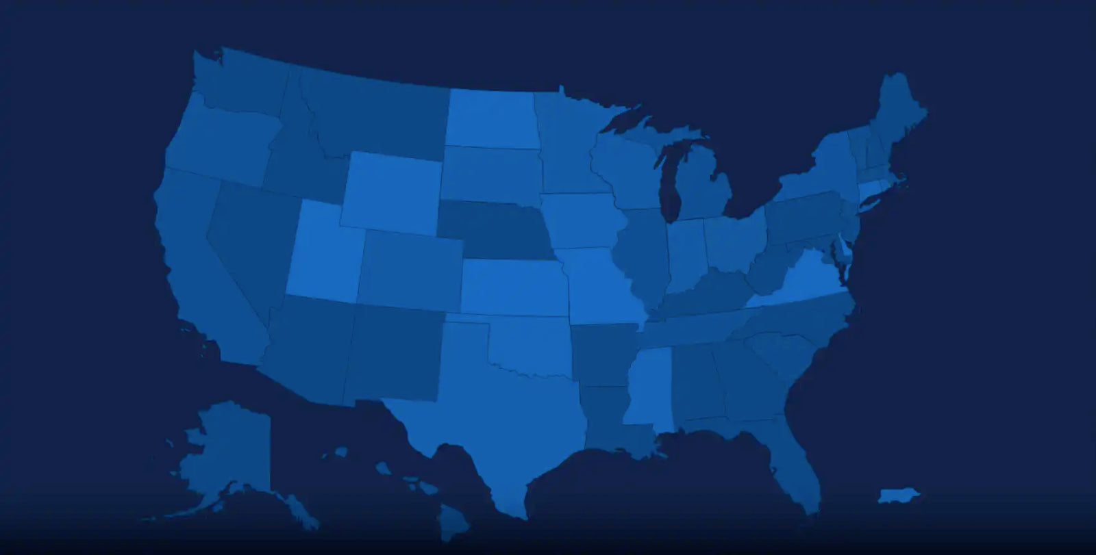 Map of the United States showing nationwide shipping coverage